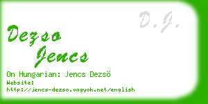dezso jencs business card