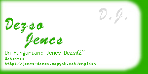 dezso jencs business card